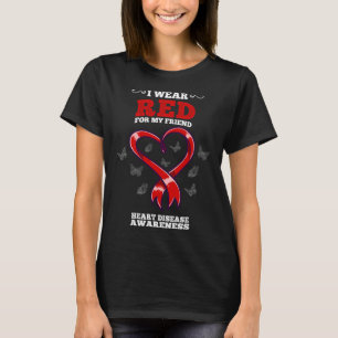 Camiseta Vestir Vermelho Para Minha Consciência Da Doença C