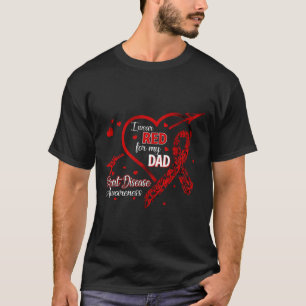 Camiseta Vestir Vermelho Para Minha Doença Cardíaca Do Pai,