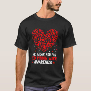 Camiseta Vestir Vermelho Para Semana Vermelha Sensibilizaçã