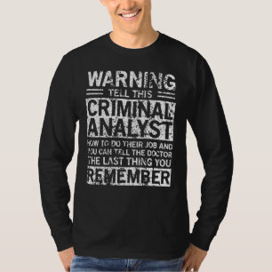 Camiseta Vestuário de Analista Criminal Grandes Design de