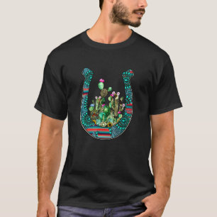 Camiseta Vestuário de Caos do Deserto com Cacto e Girassol