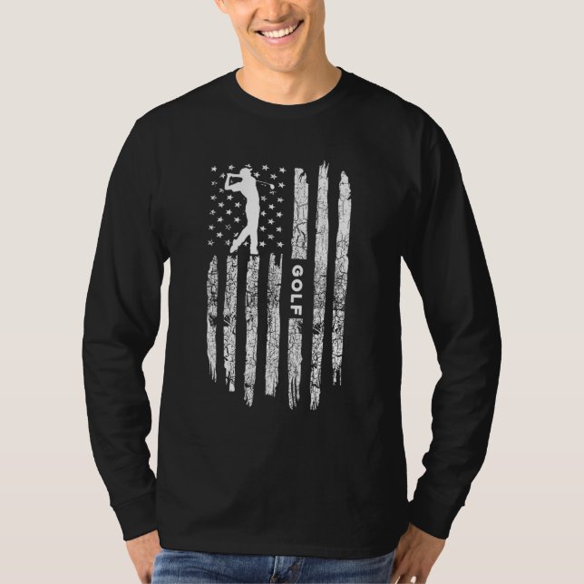 Camiseta Vestuário de Golfe da Bandeira Americana - Golfe V (Frente)