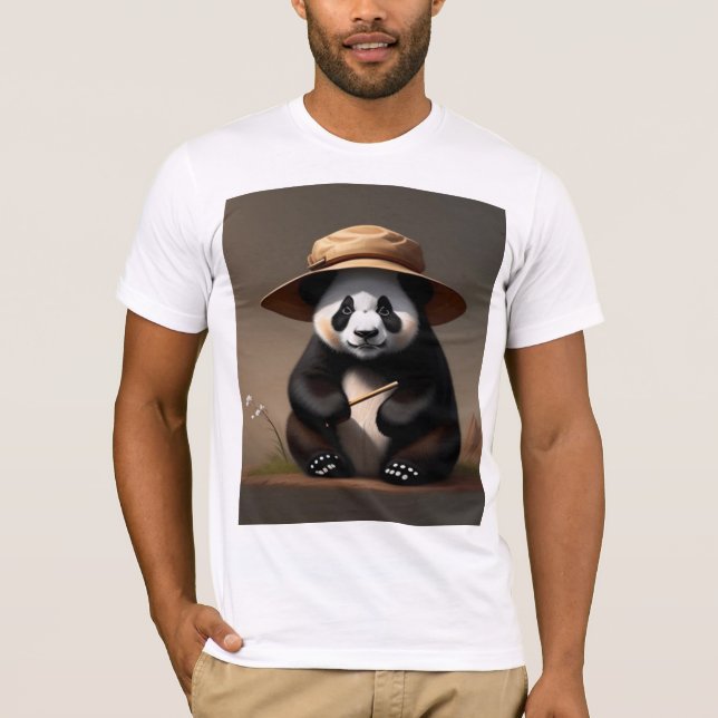 Camiseta Vestuário de homem, traço de panda, Hut (Frente)