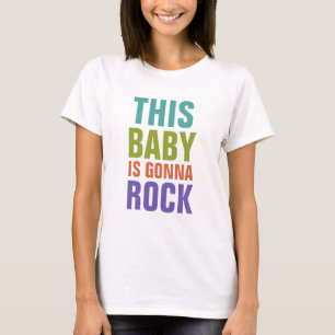 Camiseta Vestuário de Maternidade de Texto Personalizado