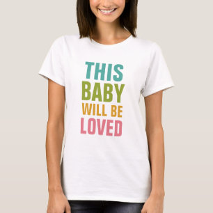 Camiseta Vestuário de Maternidade de Texto Personalizado
