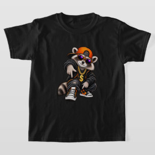 Camiseta Vestuário de rua de guaxinim de hip hop legal engr