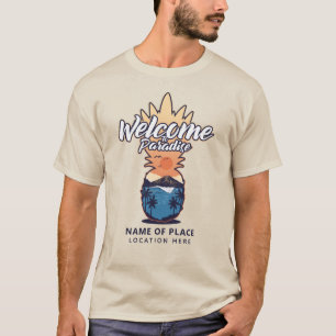 Camiseta Vestuário de texto personalizado de boas-vindas
