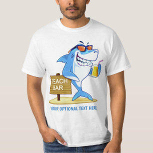 Camiseta Vestuário de texto personalizado de Shark engraç