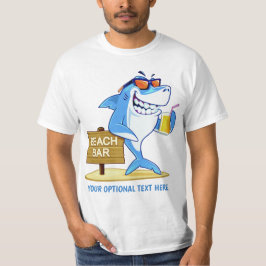 Camiseta Vestuário de texto personalizado de Shark engraçad