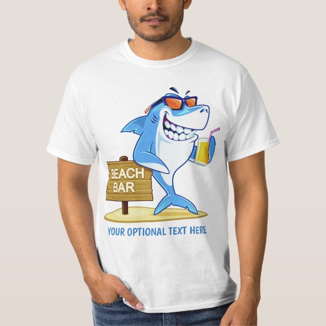 Camiseta Vestuário de texto personalizado de Shark engraçad (Frente)