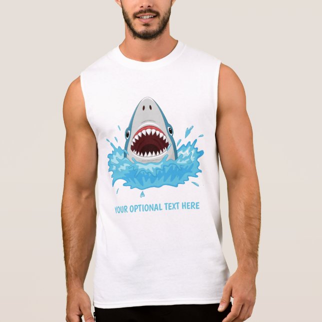 Camiseta Vestuário de texto personalizado de Shark engraçad (Frente)