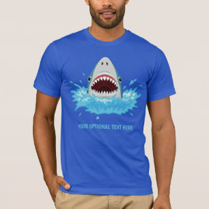 Camiseta Vestuário de texto personalizado de Shark engraçad