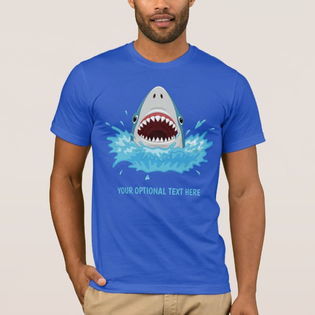 Camiseta Vestuário de texto personalizado de Shark engraçad (Frente)