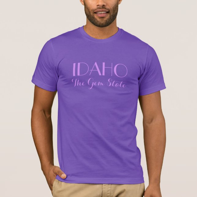 Camiseta Vestuário de texto personalizado IDAHO (Frente)