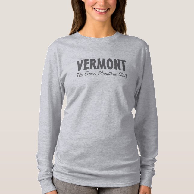 Camiseta Vestuário de texto personalizado VERMONT (Frente)