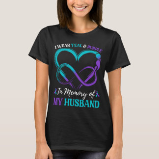 Camiseta Vestuário Masculino Azul Turquesa Roxo Em Memória