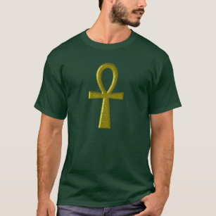 Camiseta Vestuário para Adultos Ankh Dourado rico