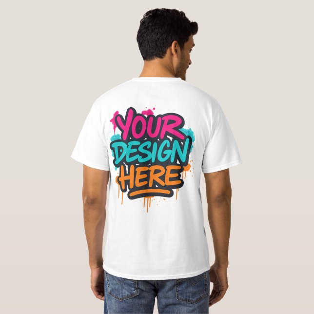 Camiseta Vestuário Personalizável | DESIGN AQUI (Parte Traseira Completa)