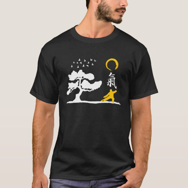 Camiseta Vestuário Qi Gong para exercícios Tai Chi com Chig (Frente)