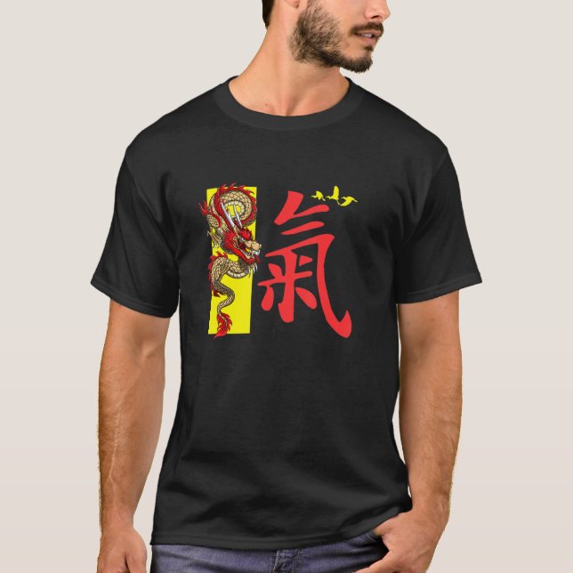 Camiseta Vestuário Qi Gong Para Exercícios Tai Chi Com Chig (Frente)