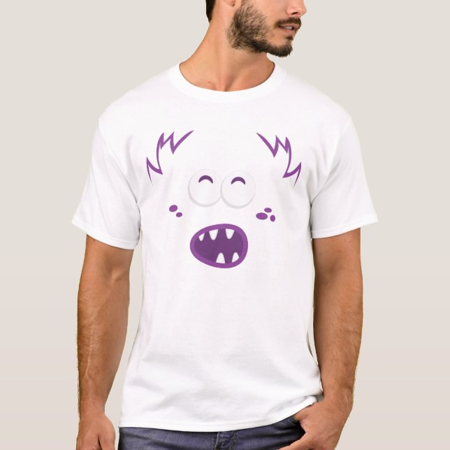 Camiseta Vestuário Roxo Monstro (Frente)