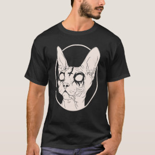Camiseta Vestuário Satânico De Gato Esfinge De Metal Mortal