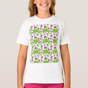 Camiseta Vestuário Vermelho com Folhas Verdes