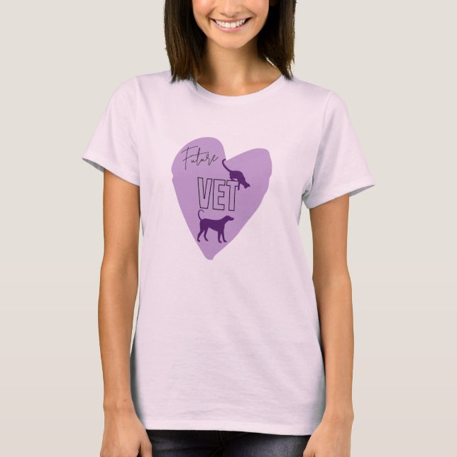 Camiseta Vet Student Future Vet Cat and Dog Heart (Frente)