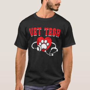 Camiseta Vet Tech Love Animal Love And Care Paw Stet