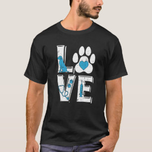 Camiseta Vet Tech Love Animal Retro Veterinarian Technicary