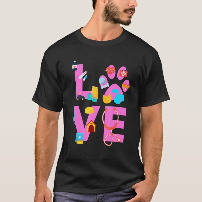 Camiseta Vet Tech Love  Veterinary Technician 3 (Frente)