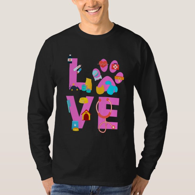 Camiseta Vet Tech Love  Veterinary Technician 3 (Frente)