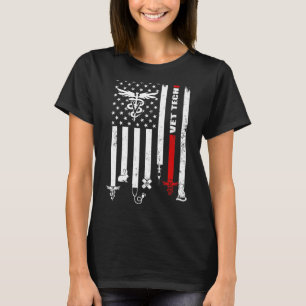 Camiseta Vet Tech Usa Flag Pets Veterinarian Technician