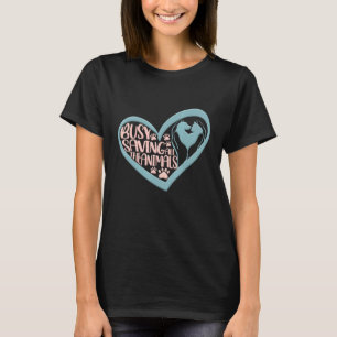 Camiseta Vet Tech Veterinarian Busy Salvando Todos Os Anima