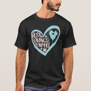Camiseta Vet Tech Veterinarian Busy Salvando Todos Os Anima
