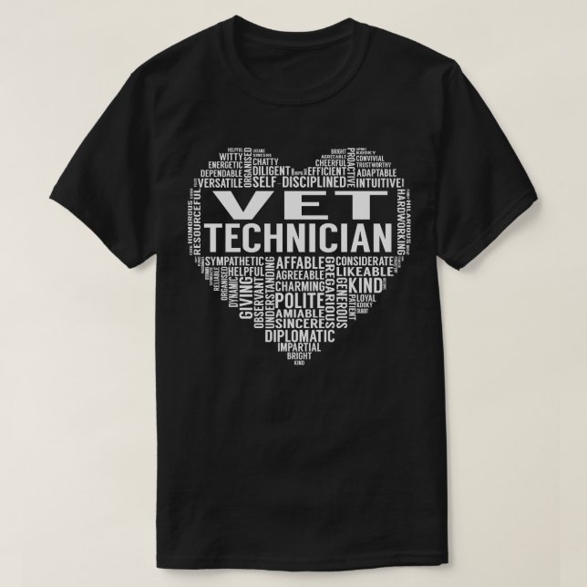 Camiseta Vet Technician Heart (Frente do Design)