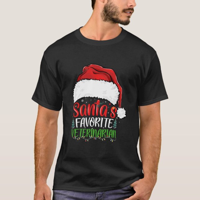 Camiseta Vete Feliz de Natal Engraçado pelo Veterinário dos (Frente)