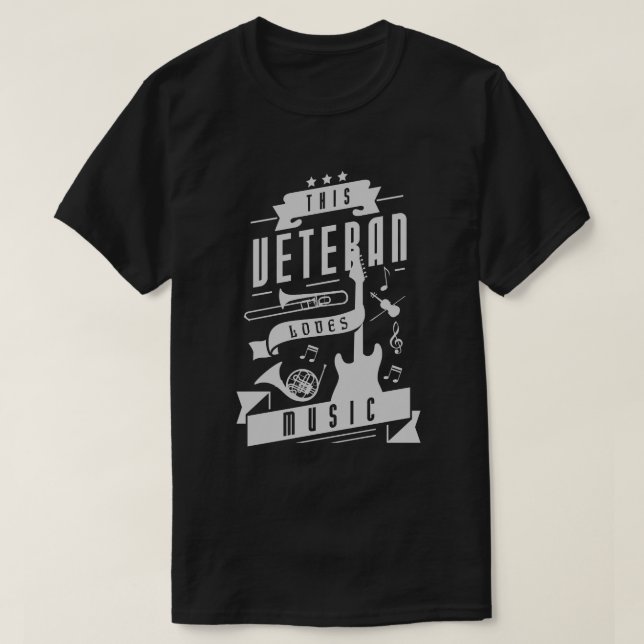 Camiseta Veteran ama música (Frente do Design)