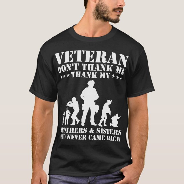 Camiseta Veteran dont thank me thank brothers and sisters n (Frente)