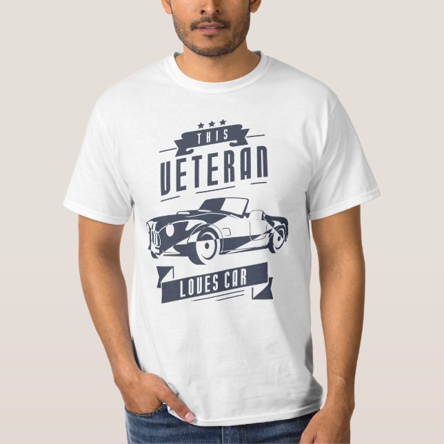 Camiseta Veteran Loves Car (Frente)