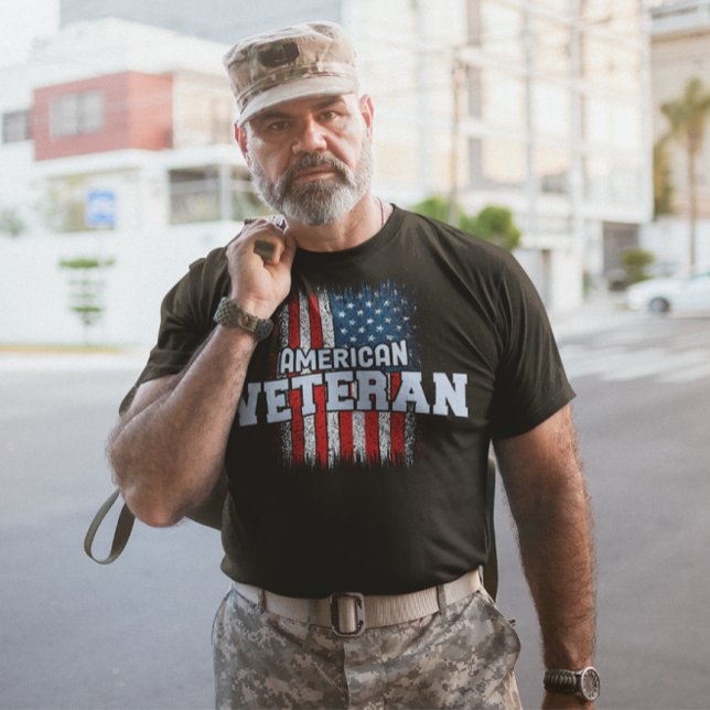 Camiseta Veterano Americano (Criador carregado)