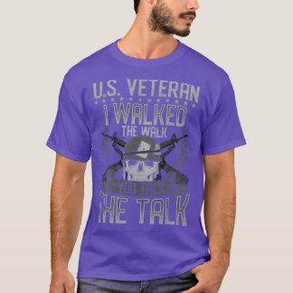 Camiseta Veterano Americano Eu Caminhei A Caminhada Você Fa