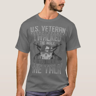 Camiseta Veterano Americano Eu Caminhei A Caminhada Você Fa