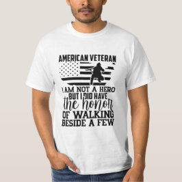 CAMISETA VETERANO AMERICANO NÃO SOU UM HERÓI MAS TIVE...