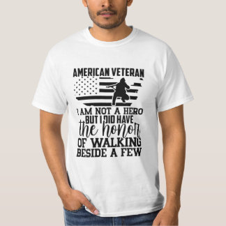 CAMISETA VETERANO AMERICANO NÃO SOU UM HERÓI MAS TIVE...