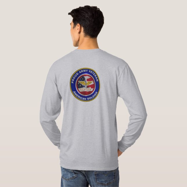 Camiseta Veterano da Aviação do Exército Orgânico (Parte Traseira Completa)