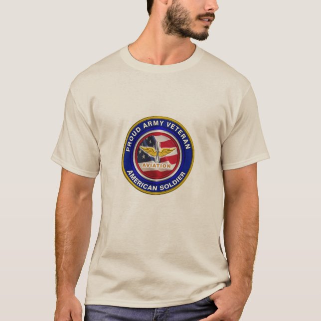Camiseta Veterano da Aviação do Exército Orgânico (Frente)