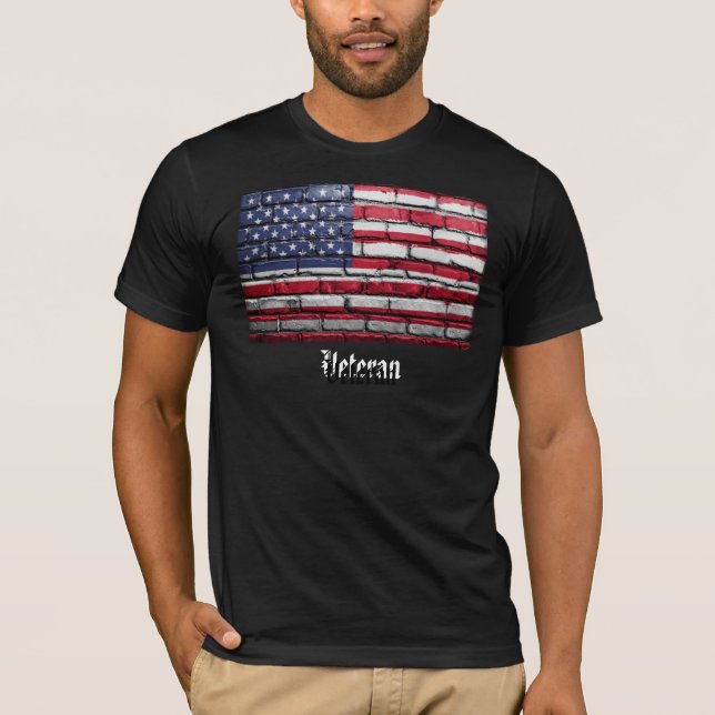 Camiseta Veterano da Bandeira dos EUA (Frente)