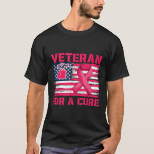 Camiseta Veterano Da Consciência Do Cancer Para Uma América