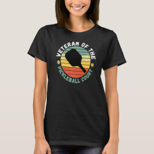 Camiseta Veterano da Quadra de Pickleball Jogador Divertido